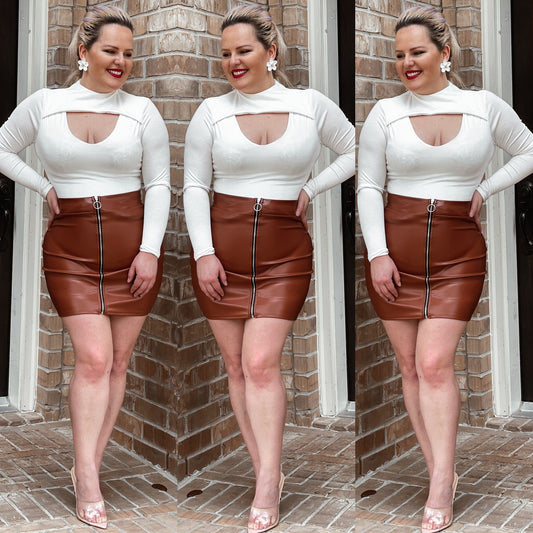 Karol skirt (rust) - KARINA’S  BOUTIQUE