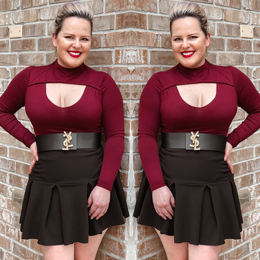 Photo shot bodysuit (burgundy) - KARINA’S  BOUTIQUE