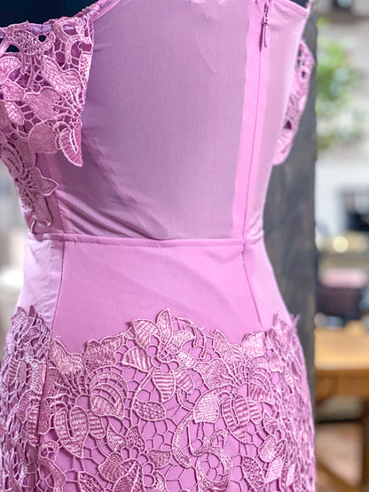 Lilac flower mini dress