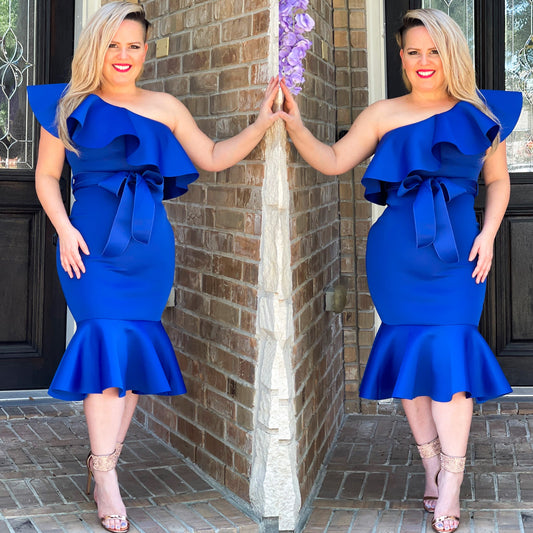 Glam princess mermaid dress (blue) - KARINA’S  BOUTIQUE